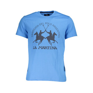 LA MARTINA ανδρικό t-shirt σε μπλε χρώμα με λογότυπο