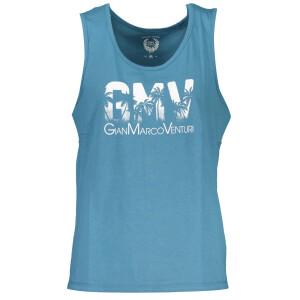 GIAN MARCO VENTURI Ανδρικό Μπλε Αμάνικο T-shirt με λογότυπο