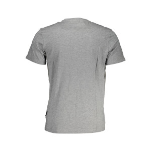 Napapijri ανδρικό γκρι t-shirt με στρογγυλή λαιμόκοψη και λογότυπο
