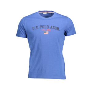 U.S. POLO ASSN.. Ανδρικό Μπλε T-shirt με στρογγυλή λαιμόκοψη και λογότυπο