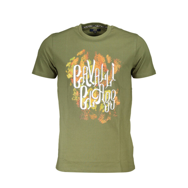 CAVALLI CLASS Ανδρικό Πράσινο T-Shirt με κοντά μανίκια και λογότυπο