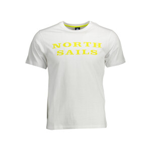 North Sails ανδρικό λευκό T-shirt με στρογγυλή λαιμόκοψη και λογότυπο