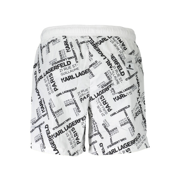 Karl Lagerfeld Beachwear Ανδρικό Λευκό Μαγιό με κορδόνια και τσέπες