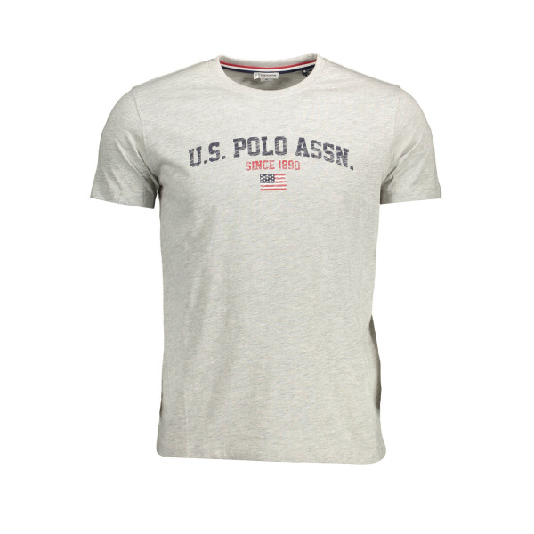 U.S. POLO ASSN.. Ανδρικό Γκρι T-shirt με στρογγυλή λαιμόκοψη και λογότυπο