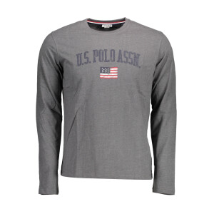 U.S. POLO ASSN.. Ανδρικό Γκρι T-shirt με μακριά μανίκια και λογότυπο