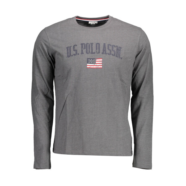 U.S. POLO ASSN.. Ανδρικό Γκρι T-shirt με μακριά μανίκια και λογότυπο