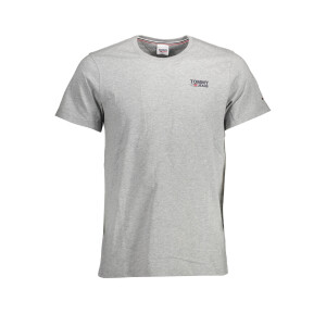 Tommy Hilfiger ανδρικό γκρι t-shirt με στρογγυλή λαιμόκοψη και λογότυπο