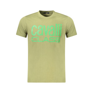 Cavalli Class Ανδρικό Πράσινο T-shirt με print λογότυπο