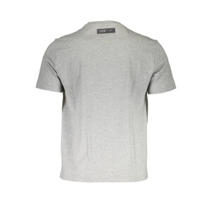 PLEIN SPORT Ανδρικό Γκρι T-shirt με κοντά μανίκια και λογότυπο