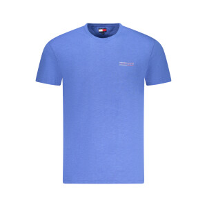 Tommy Hilfiger ανδρικό μπλε T-shirt με στρογγυλή λαιμόκοψη και λογότυπο