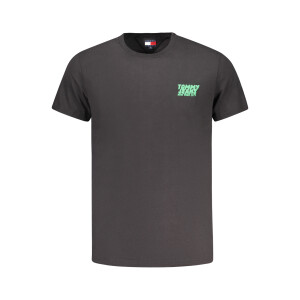 Tommy Hilfiger ανδρικό μαύρο t-shirt με κοντά μανίκια και λογότυπο