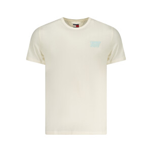Tommy Hilfiger ανδρικό μπεζ t-shirt με κοντά μανίκια και λογότυπο