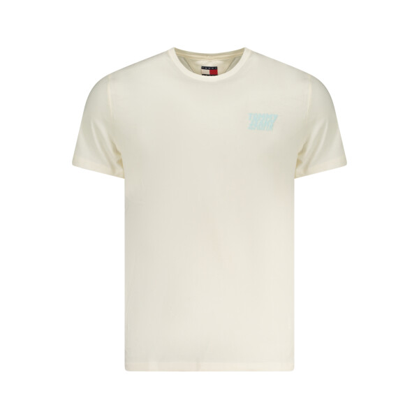 Tommy Hilfiger ανδρικό μπεζ t-shirt με κοντά μανίκια και λογότυπο