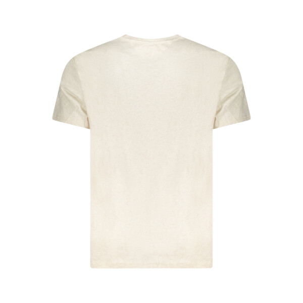 Tommy Hilfiger ανδρικό t-shirt σε μπεζ χρώμα με κοντά μανίκια και στρογγυλή λαιμόκοψη