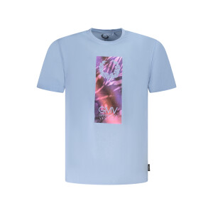 GIAN MARCO VENTURI Ανδρικό Μπλε T-shirt με κοντά μανίκια και λογότυπο