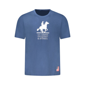 U.S. GRAND ανδρικό t-shirt σε μπλε χρώμα με στρογγυλή λαιμόκοψη και print