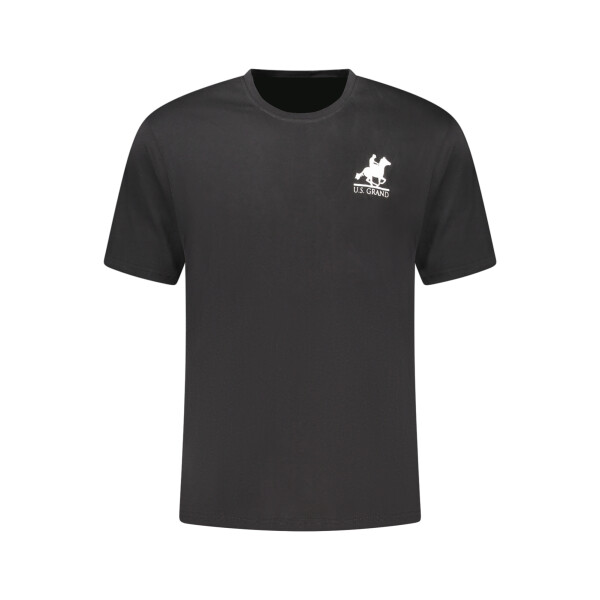 U.S. GRAND ανδρικό μαύρο t-shirt με στρογγυλή λαιμόκοψη και print λογότυπο
