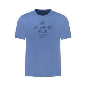 U.S. GRAND ανδρικό t-shirt σε μπλε χρώμα με στρογγυλή λαιμόκοψη και print λογότυπο