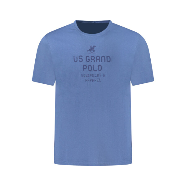 U.S. GRAND ανδρικό t-shirt σε μπλε χρώμα με στρογγυλή λαιμόκοψη και print λογότυπο