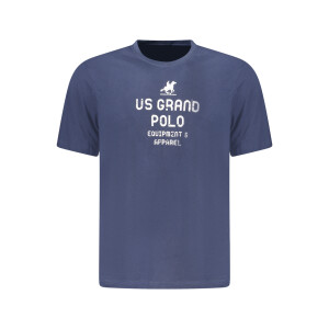 U.S. GRAND Ανδρικό Μπλε T-shirt με στρογγυλή λαιμόκοψη και print λογότυπο