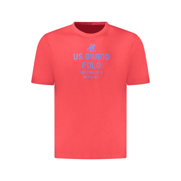 U.S. GRAND ανδρικό κόκκινο t-shirt με στρογγυλή λαιμόκοψη και print λογότυπο