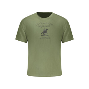 U.S. GRAND Ανδρικό Πράσινο T-shirt με στρογγυλή λαιμόκοψη και print λογότυπο