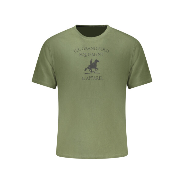 U.S. GRAND Ανδρικό Πράσινο T-shirt με στρογγυλή λαιμόκοψη και print λογότυπο