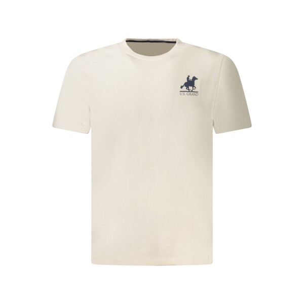 U.S. GRAND Ανδρικό Μπεζ T-shirt με στρογγυλή λαιμόκοψη και print
