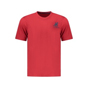 U.S. GRAND Ανδρικό Κόκκινο T-shirt με στρογγυλή λαιμόκοψη και print λογότυπο