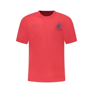 U.S. GRAND Ανδρικό Κόκκινο T-shirt με στρογγυλή λαιμόκοψη και print λογότυπο