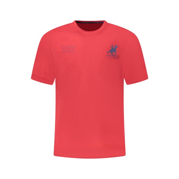 U.S. GRAND Ανδρικό Κόκκινο T-shirt με στρογγυλή λαιμόκοψη και print λογότυπο