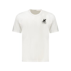 U.S. GRAND Ανδρικό Λευκό T-shirt με στρογγυλή λαιμόκοψη και print λογότυπο