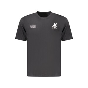 U.S. GRAND ανδρικό μαύρο t-shirt με στρογγυλή λαιμόκοψη και print λογότυπο