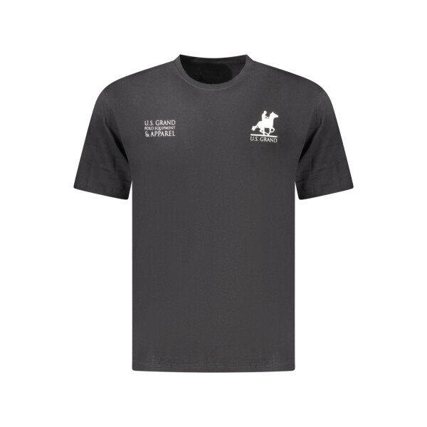 U.S. GRAND ανδρικό μαύρο t-shirt με στρογγυλή λαιμόκοψη και print λογότυπο