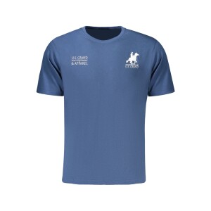 U.S. GRAND Ανδρικό Μπλε T-shirt με στρογγυλή λαιμόκοψη και print λογότυπο