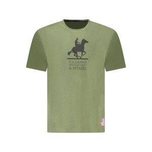 U.S. GRAND Ανδρικό Πράσινο T-shirt με στρογγυλή λαιμόκοψη και print λογότυπο