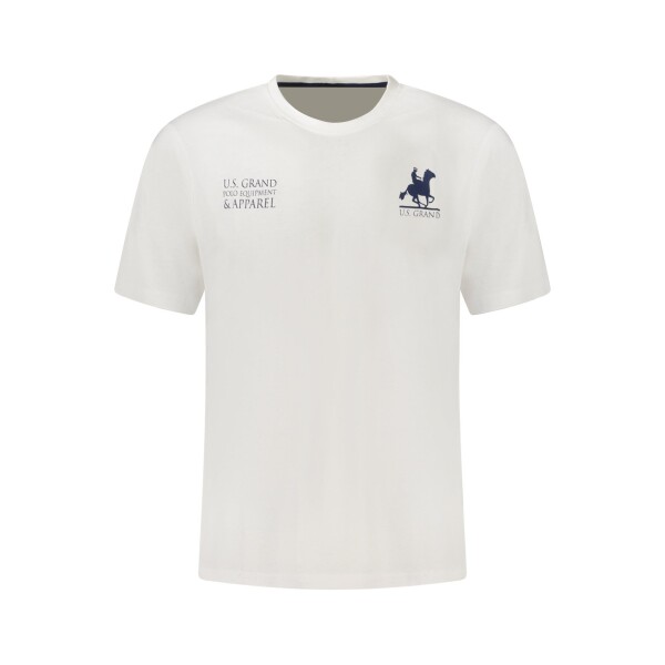 U.S. GRAND Ανδρικό Λευκό T-shirt με στρογγυλή λαιμόκοψη και print λογότυπο