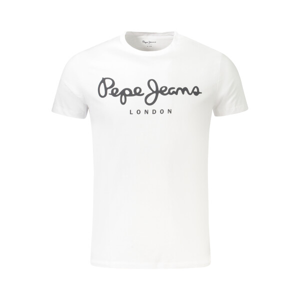 Pepe Jeans ανδρικό λευκό t-shirt με κοντά μανίκια και λογότυπο