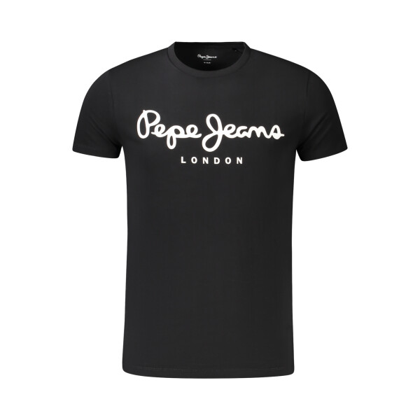 Pepe Jeans ανδρικό μαύρο t-shirt με κοντά μανίκια και λογότυπο