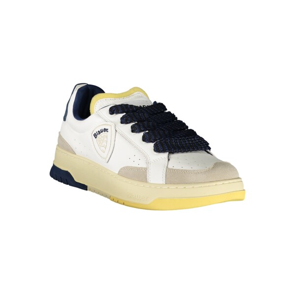 Blauer ανδρικά sneakers σε λευκό χρώμα με μπλε λεπτομέρειες