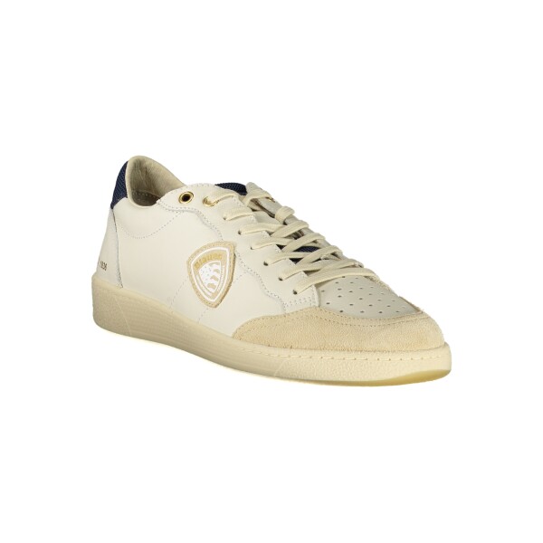 Blauer ανδρικά sneakers σε λευκό χρώμα με μπλε λεπτομέρειες και κορδόνια