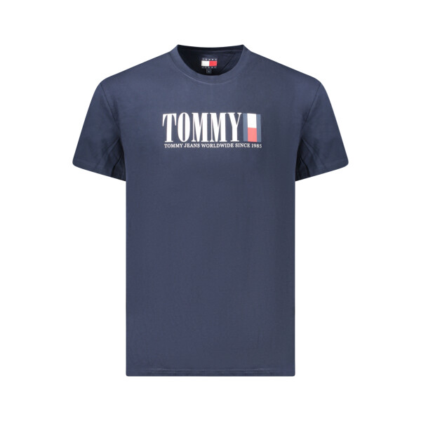 Tommy Hilfiger ανδρικό μπλε T-shirt με στρογγυλή λαιμόκοψη και print λογότυπο