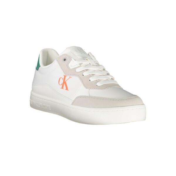 Calvin Klein ανδρικά λευκά sneakers με κορδόνια και λογότυπο