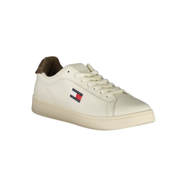 Tommy Hilfiger ανδρικά sneakers σε λευκό χρώμα με καφέ λεπτομέρειες