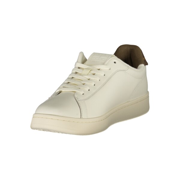 Tommy Hilfiger ανδρικά sneakers σε λευκό χρώμα με καφέ λεπτομέρειες