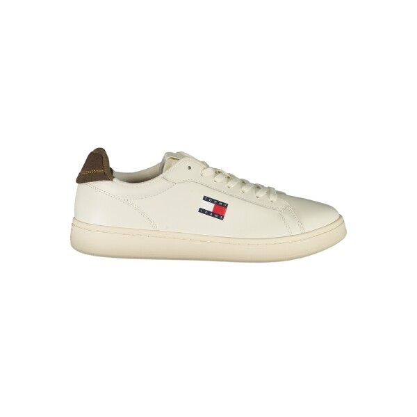 Tommy Hilfiger ανδρικά sneakers σε λευκό χρώμα με καφέ λεπτομέρειες