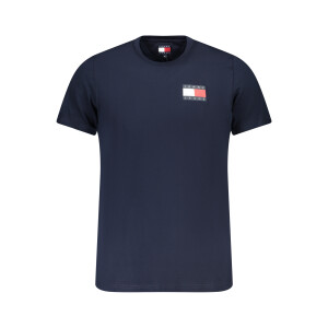 Tommy Hilfiger ανδρικό μπλε t-shirt με στρογγυλή λαιμόκοψη και print λογότυπο