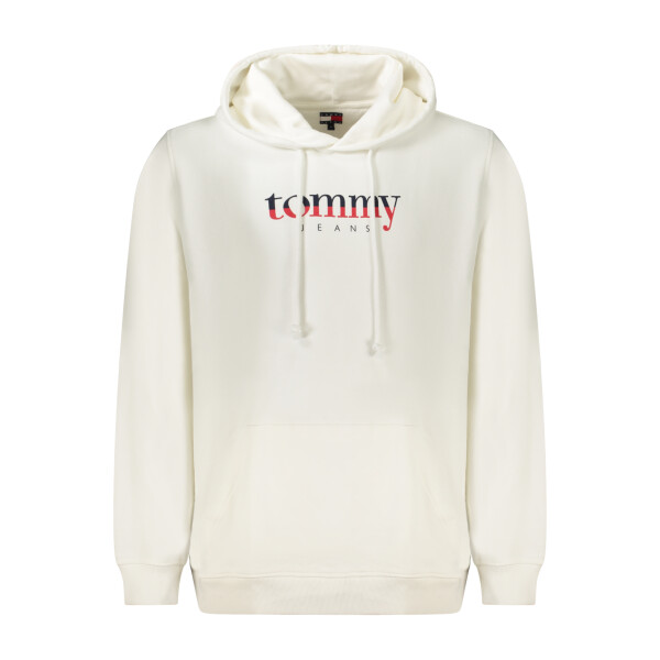 Tommy Hilfiger ανδρικό λευκό φούτερ με φερμουάρ και κουκούλα