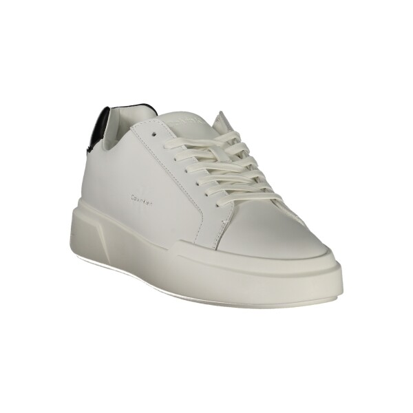 Calvin Klein ανδρικά λευκά sneakers με κορδόνια και μαύρες λεπτομέρειες