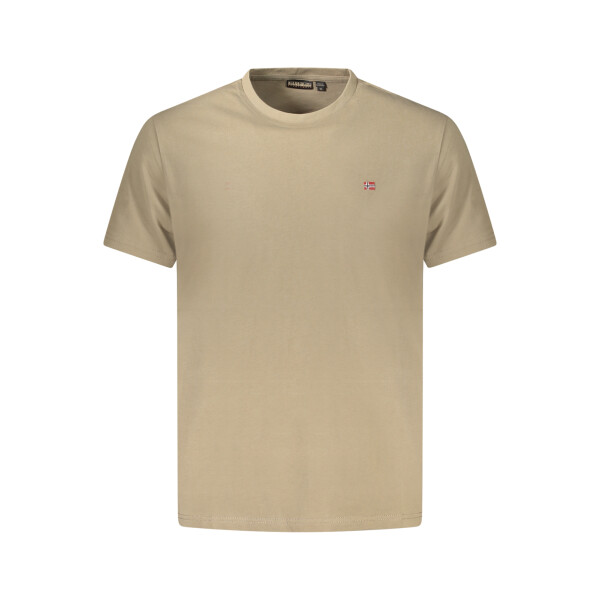 Napapijri ανδρικό καφέ t-shirt με στρογγυλή λαιμόκοψη
